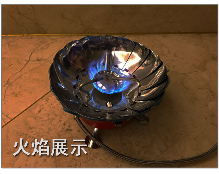 Portable outdoor small windproof lotus stove with wire, stainless steel tea boiling small round stove, camping gas stove, gas tank stove pic 7