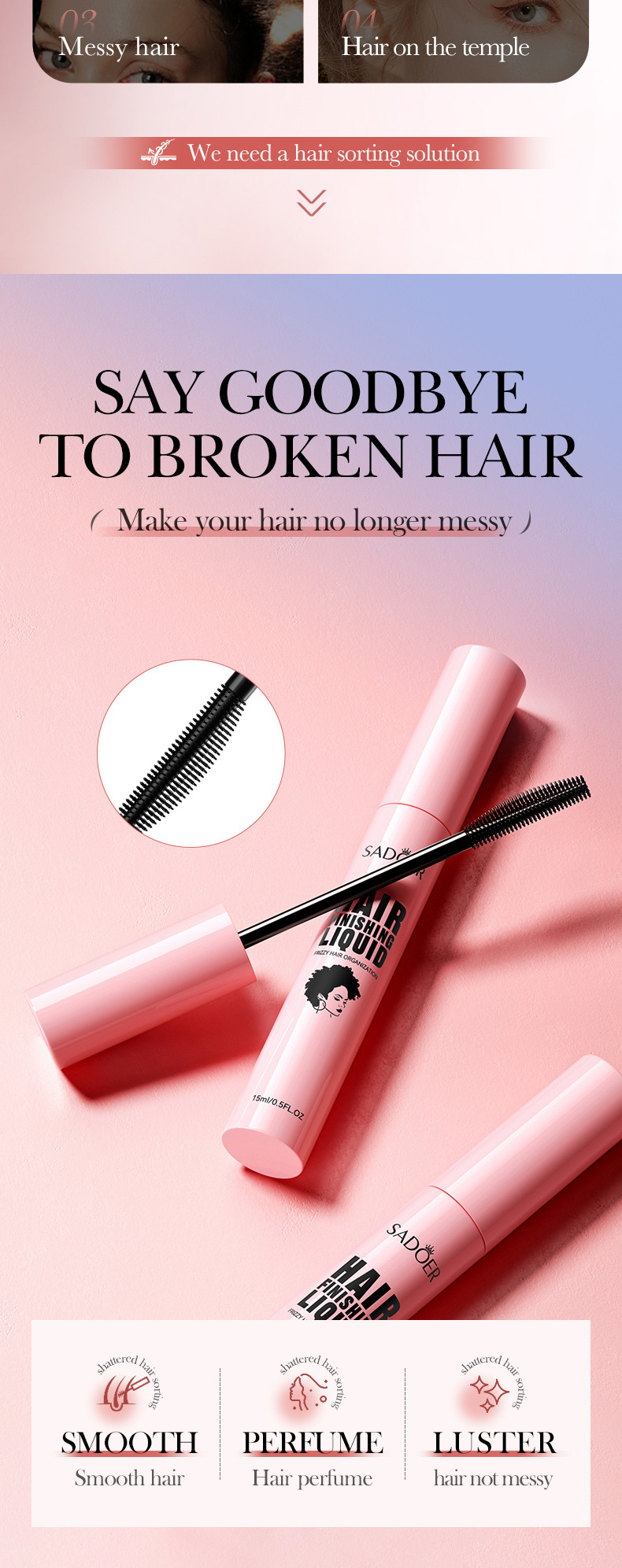 SADOER Hair Styling and disheveled hair Styling Liquid in full English, cross-border export wholesale, exclusively for export pic 17