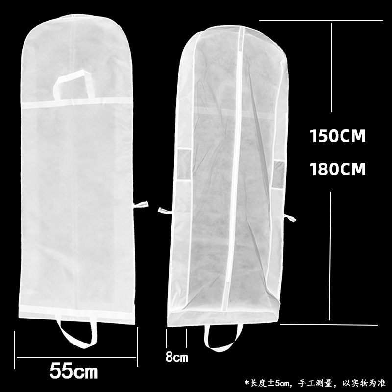 Cross-border wholesale non-woven fabric wedding dress and formal wear dust covers, clothing storage bags, dust-proof covers, folding dual-purpose handbags pic 24