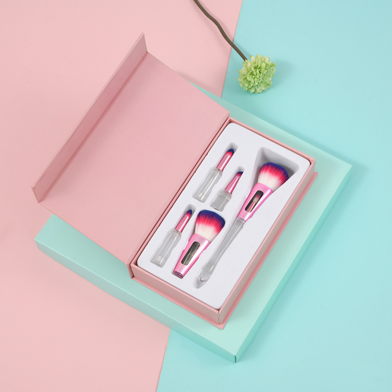 Multi-functional five-in-one single brush, splicing brush, bevel blush brush, shadow brush, eyeshadow brush, lip brush, soft fiber bristles pic 5