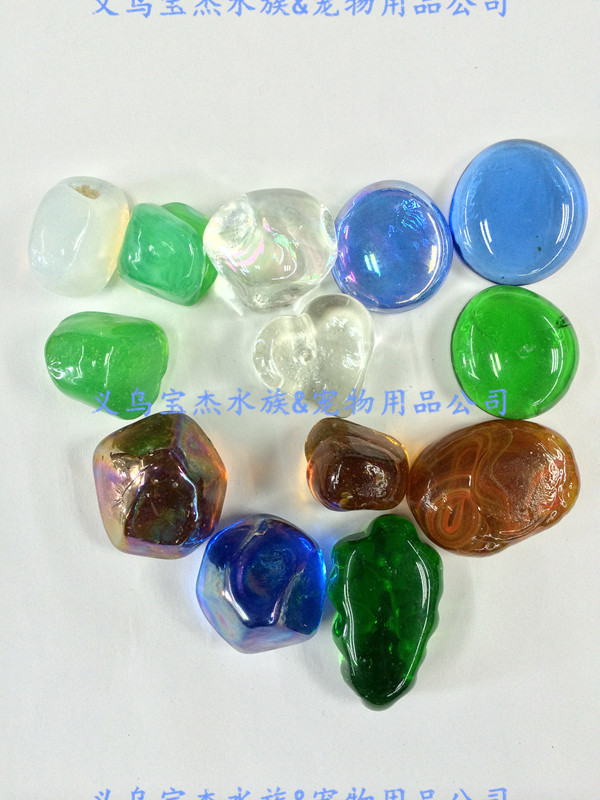 High-quality multi-color glass stone for fish tank landscape decoration and aquarium decoration pic 18