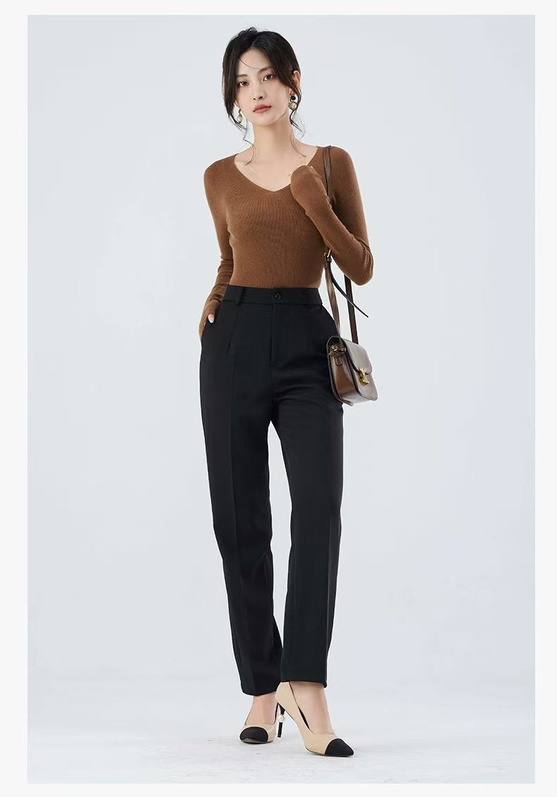 48-count fine-spun wool sweater for women, 100 pure wool seamless one-piece base layer, slim 18-stitch ultra-fine knitted sweater, thin pic 14