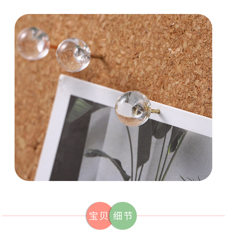 Wholesale of ins style transparent imitation golden Earth nail box, cork board rose gold picture nail, photo wall art nail pic 4