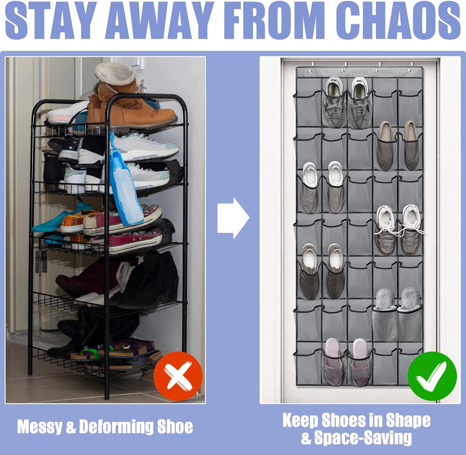 跨境热卖24格门后挂袋储物袋收纳袋鞋子收纳袋多层网格收纳挂袋详情38