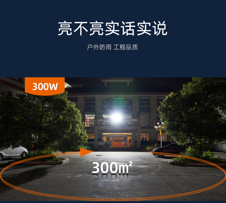LED投光灯泛光灯厂房高亮户外广告灯室外露天防水广场球场灯路灯详情10