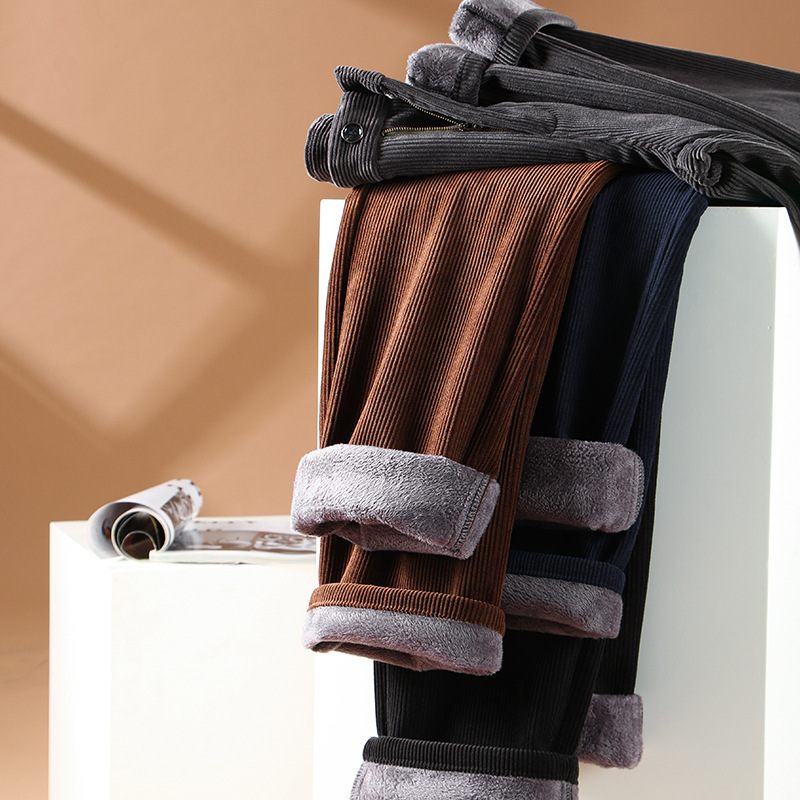 商务休闲款真超绒弹力男牛仔裤 高端加绒加厚秋冬宽松直筒保暖长裤 精选面料质感卓越详情6