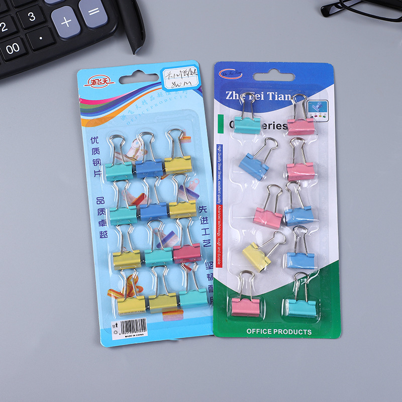 Office supplies: Color long-tail clips, dovetail clips, 2, 3, 5, 6, 10 card combinations, two-yuan store pic 8