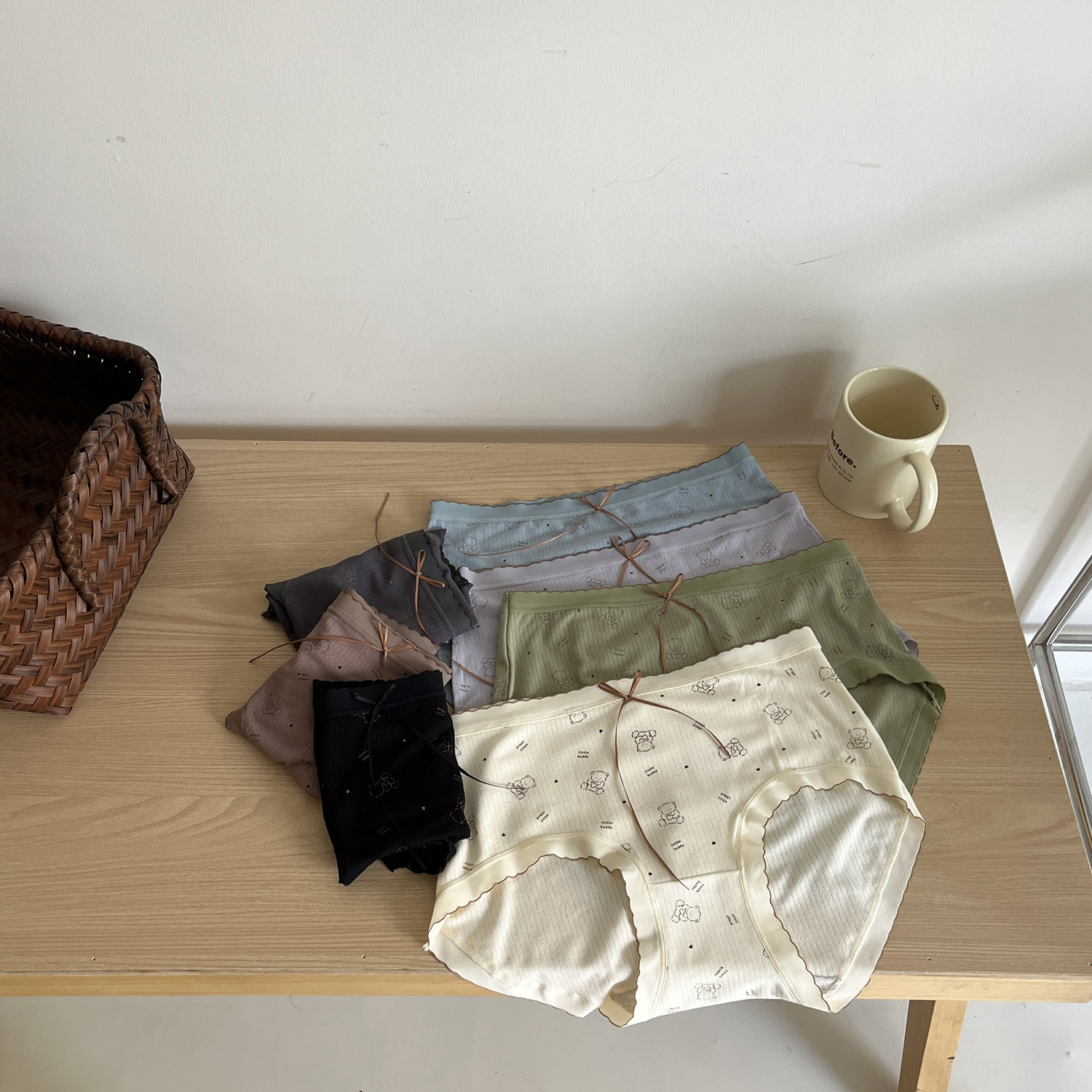 日系无感抑菌裆内裤少女学生蝴蝶结可爱中腰提臀舒适女士三角裤头详情12