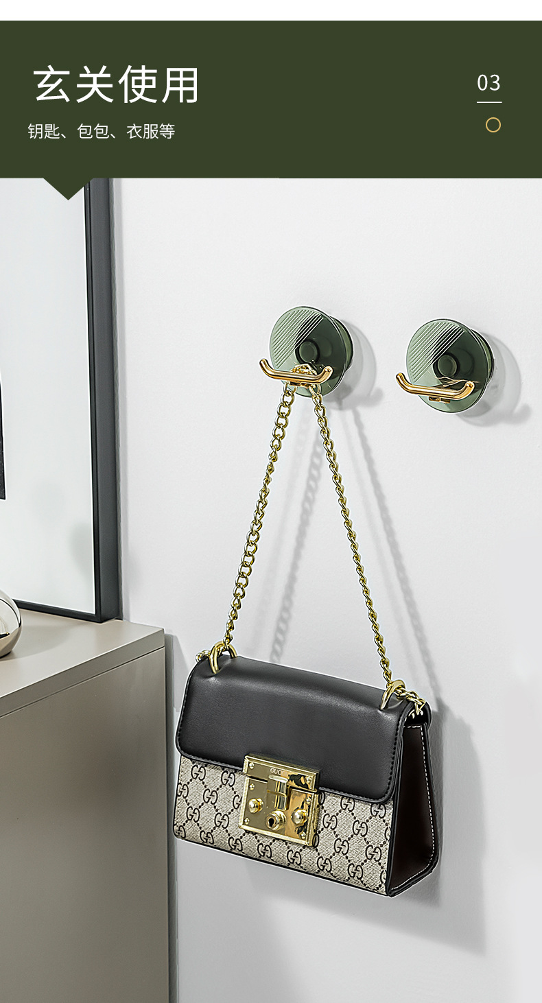 Light luxury creative, light luxury transparent hook, no need for drilling, strong load-bearing adhesive, no trace on the back wall of the door, bathroom pic 10