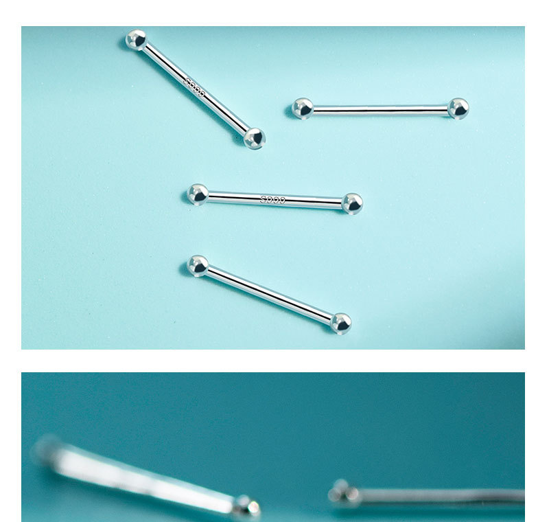 s999足银养耳洞耳钉女小巧迷你双头耳棒耳骨钉韩版简约圆耳针耳详情43