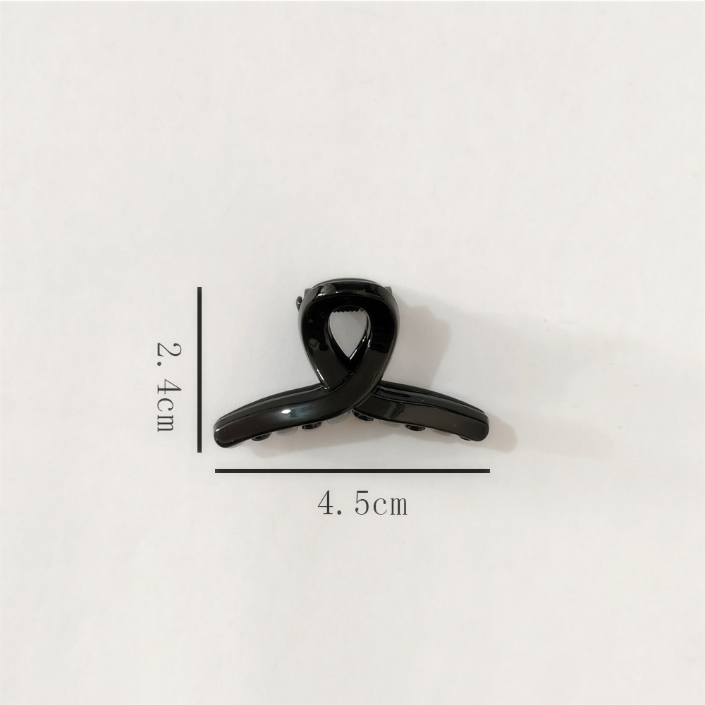 抖音黑色字母小抓夹底夹DIY发夹4cm刘海碎发夹现货花型领结形发抓详情9