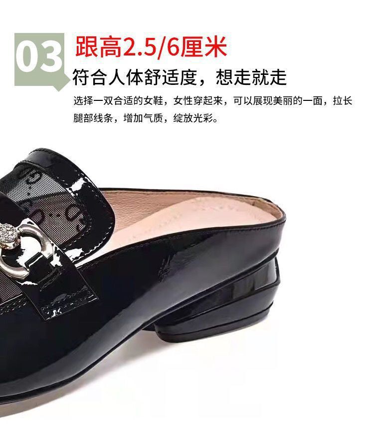 【爆款】2024夏季新款低跟凉拖鞋女外穿时尚透气粗跟尖头英伦女鞋详情2