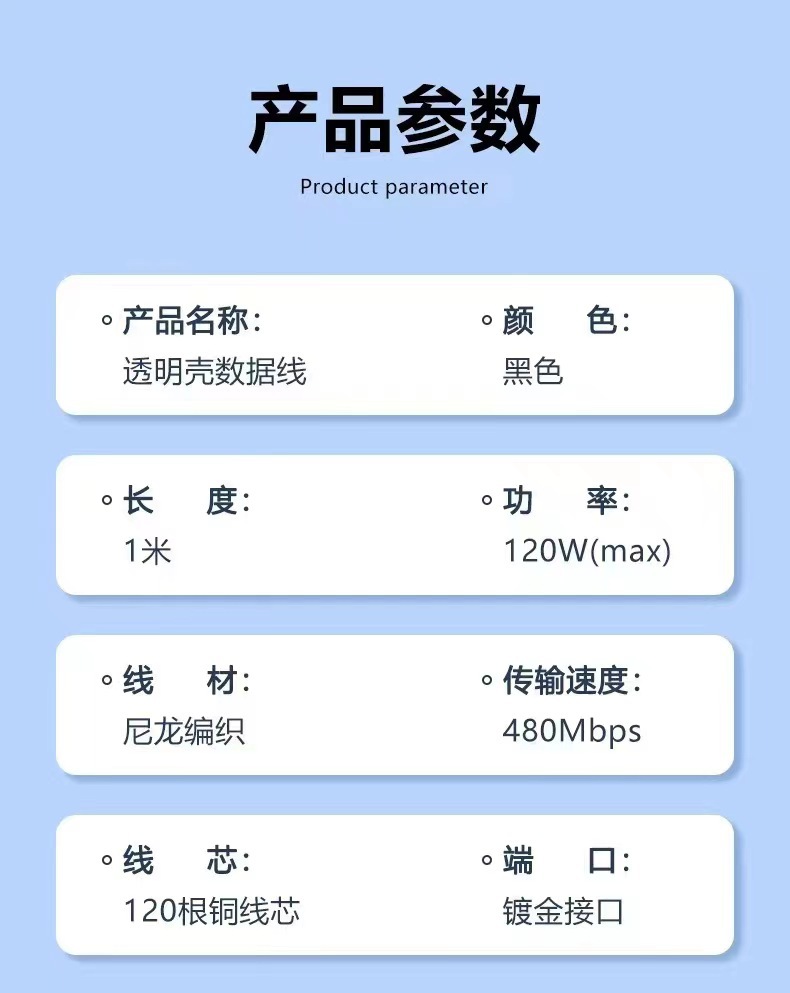 120w超级快充数据线TYPEC全兼容数显支持LED屏幕实时功率数字显示详情5