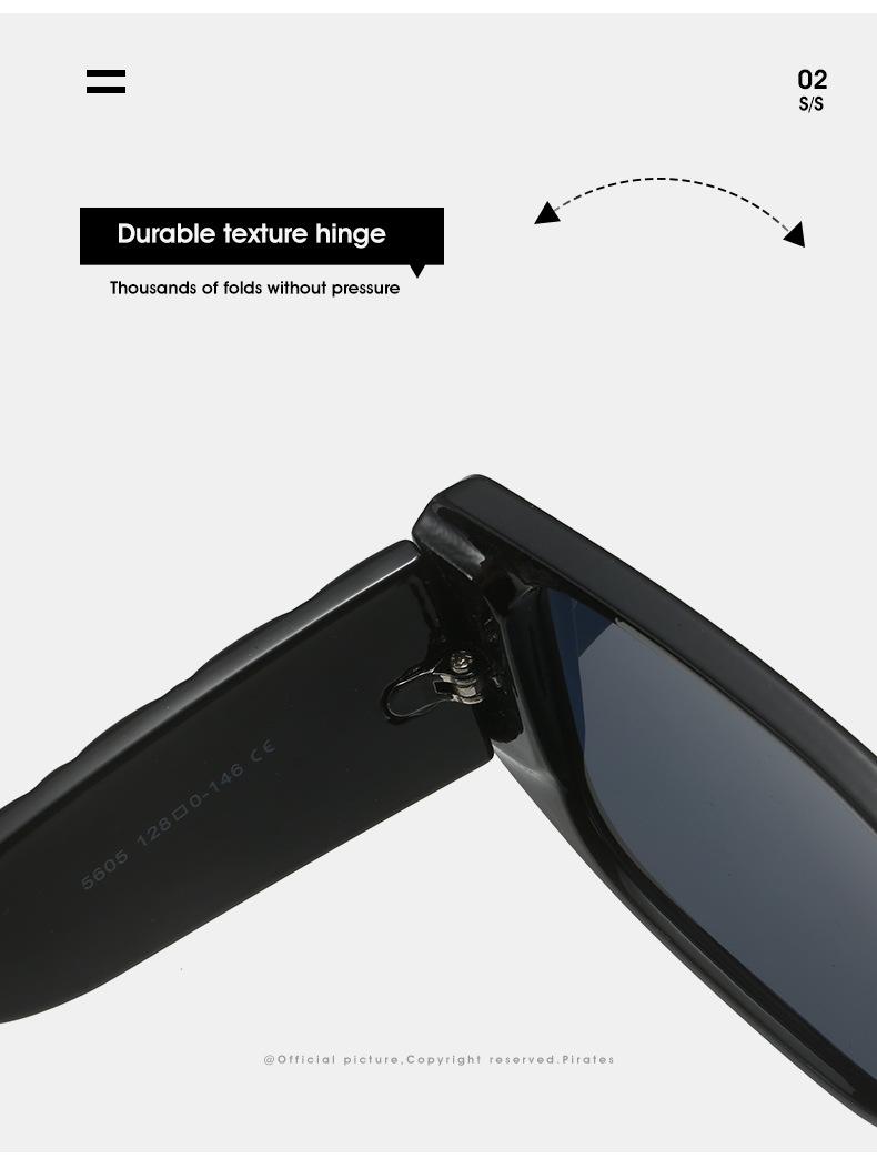 2023跨境一体大框太阳镜 欧美时尚户外方框眼镜男 简约连体PC墨镜详情15
