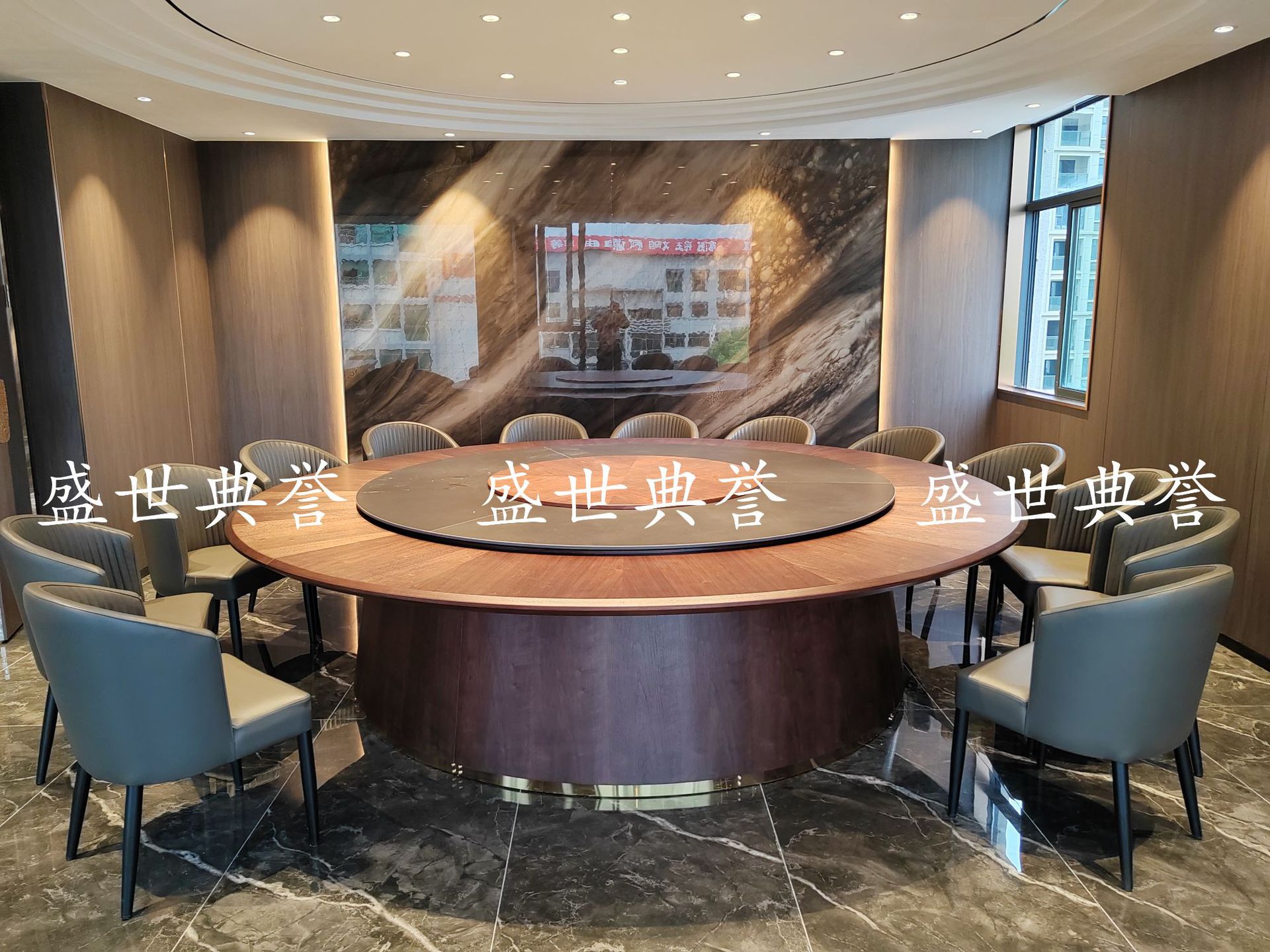 Foshan manufacturer wholesale light luxury dining tables and chairs, seafood Zizi electric tables and chairs, hotel private rooms, simple and modern soft-padded chairs pic 9