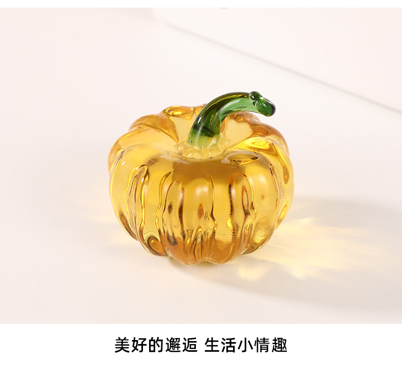创意仿真水果摆件菠萝草莓柿子南瓜水晶工艺可爱简约家居桌面摆件详情13