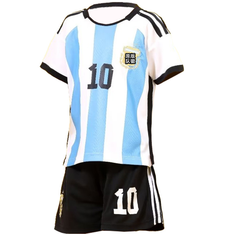 新款世界杯儿童短袖足球服套装幼儿比赛训练运动速干10号球衣印号详情1