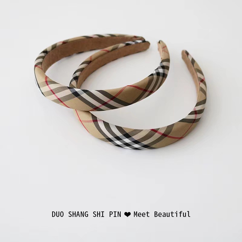 复古格纹高级感发箍女气质百搭洗脸头箍时尚法式掰掰夹发卡头饰详情3