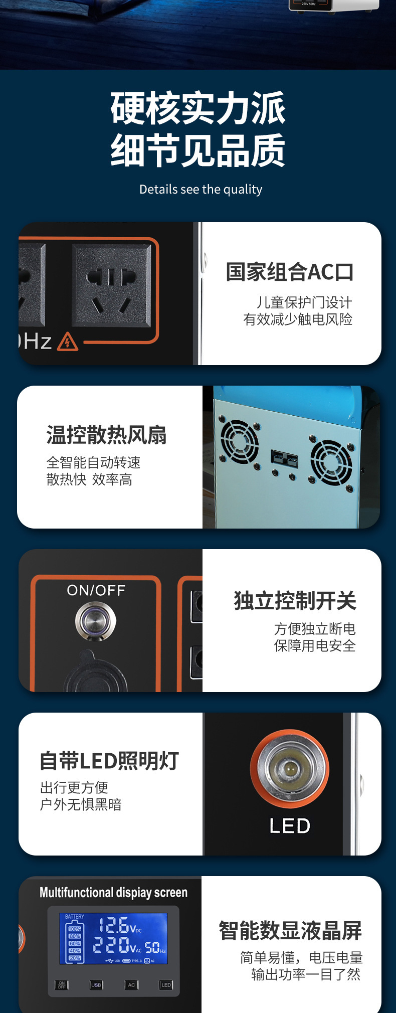 1200W mobile power bank collection, 1600W outdoor fast charging, 2000W Street vending, live streaming, Camping, car energy storage Power supply pic 5