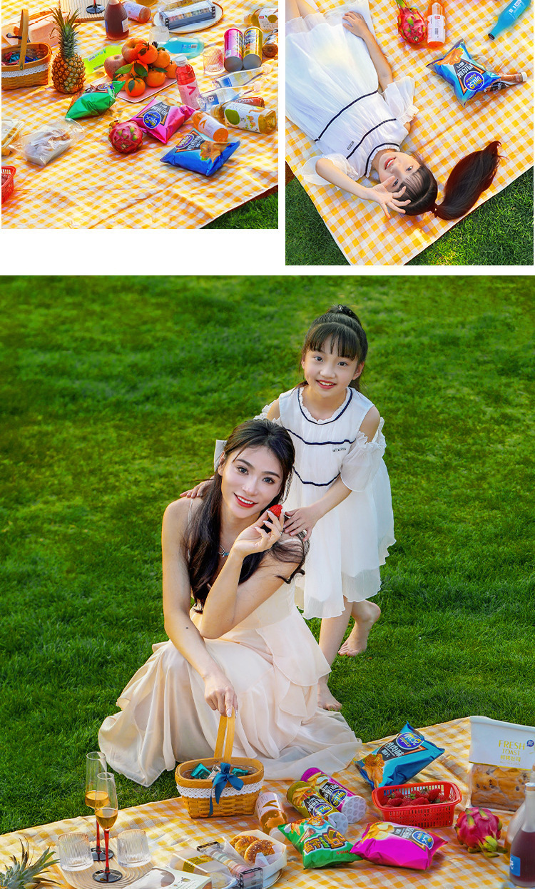 Outdoor picnic MATS, camping thickened moisture-proof MATS, picnic beach tents, disposable yellow and red checkered waterproof floor MATS pic 8