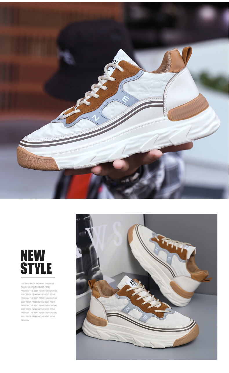 秋冬新款潮流小众厚底阿甘老爹鞋男士增高运动休闲鞋休闲板鞋男款详情13