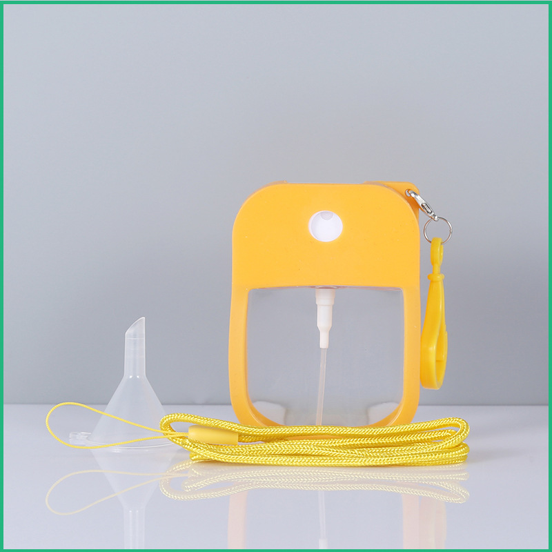 The manufacturer supplies portable card spray bottles with silicone sleeves, suitable for rectangular hand sanitizer dispensers, 30ml disinfectant alcohol spray bottles pic 1