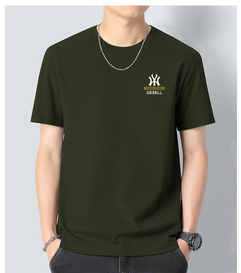 新疆重磅长绒棉青年短袖t恤男士2024夏季新款纯棉半袖体恤上衣男详情18