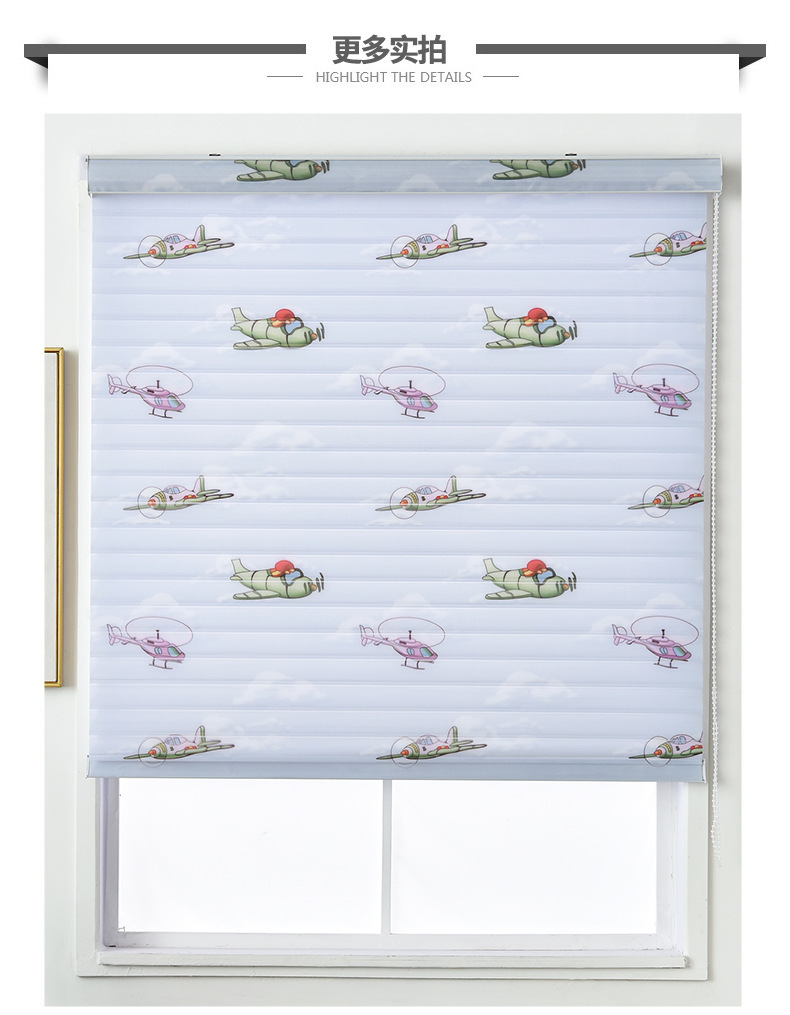 Wholesale finished products of new bathroom, living room and bedroom cartoon blackout blinds, waterproof and dustproof soft gauze curtains pic 9