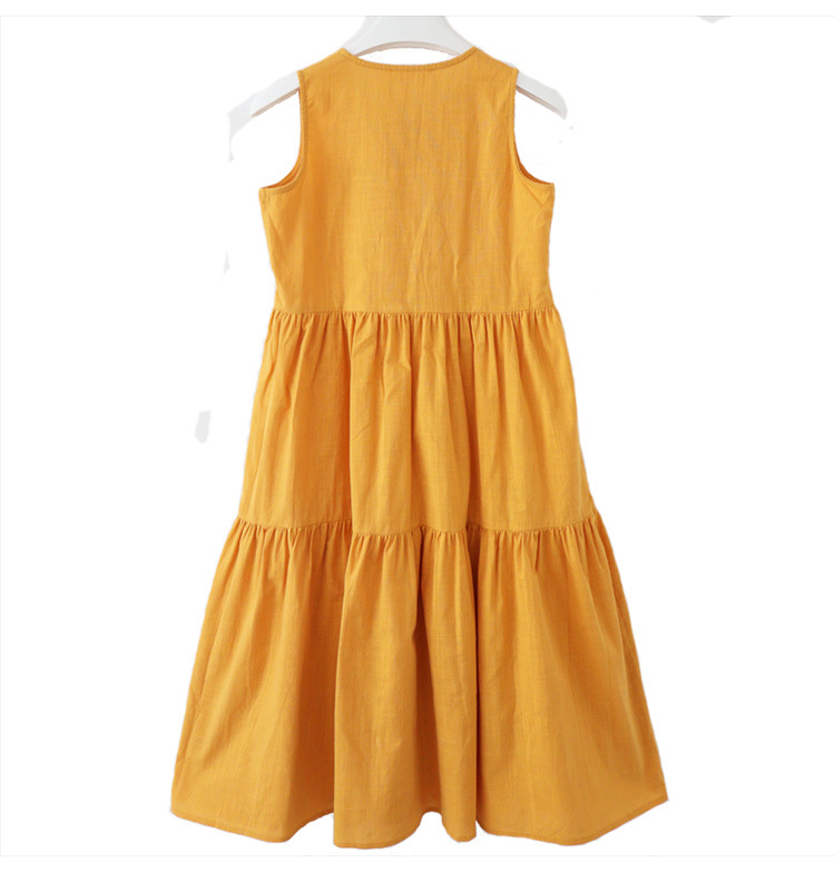 New candy-colored sleeveless vest dress for middle school girls in summer 2024, long beach dress for middle school children pic 23