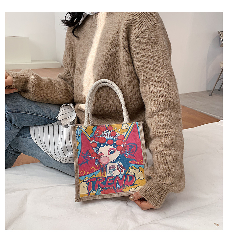 国潮少女帆布包女ins风单肩包风2020新款潮民族风复古麻布手提袋详情30