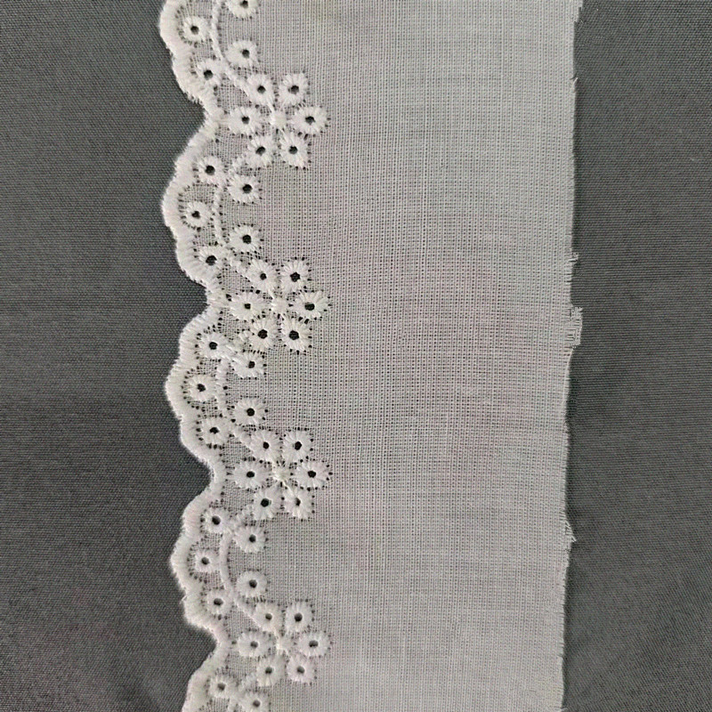 Wholesale of cotton embroidered lace, hollowed-out lace, embroidered skirt hem, clothing accessories, milk silk, perforated, barcode 2.5 pic 17
