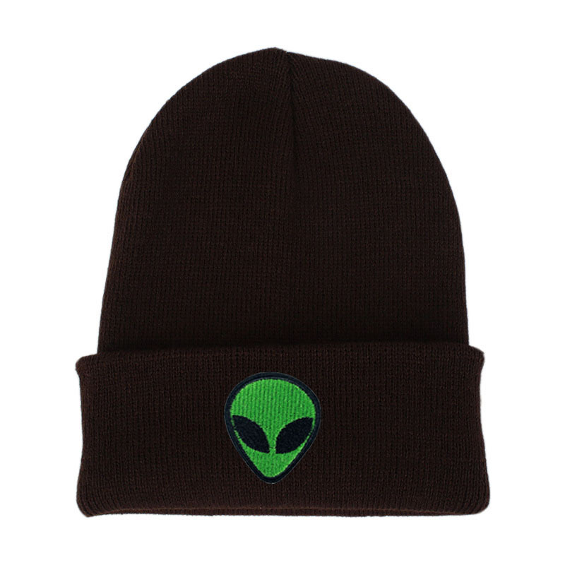 Amazon European-style alien embroidery street knitted hat, autumn and winter outdoor ghost head warm woolen hat pic 8