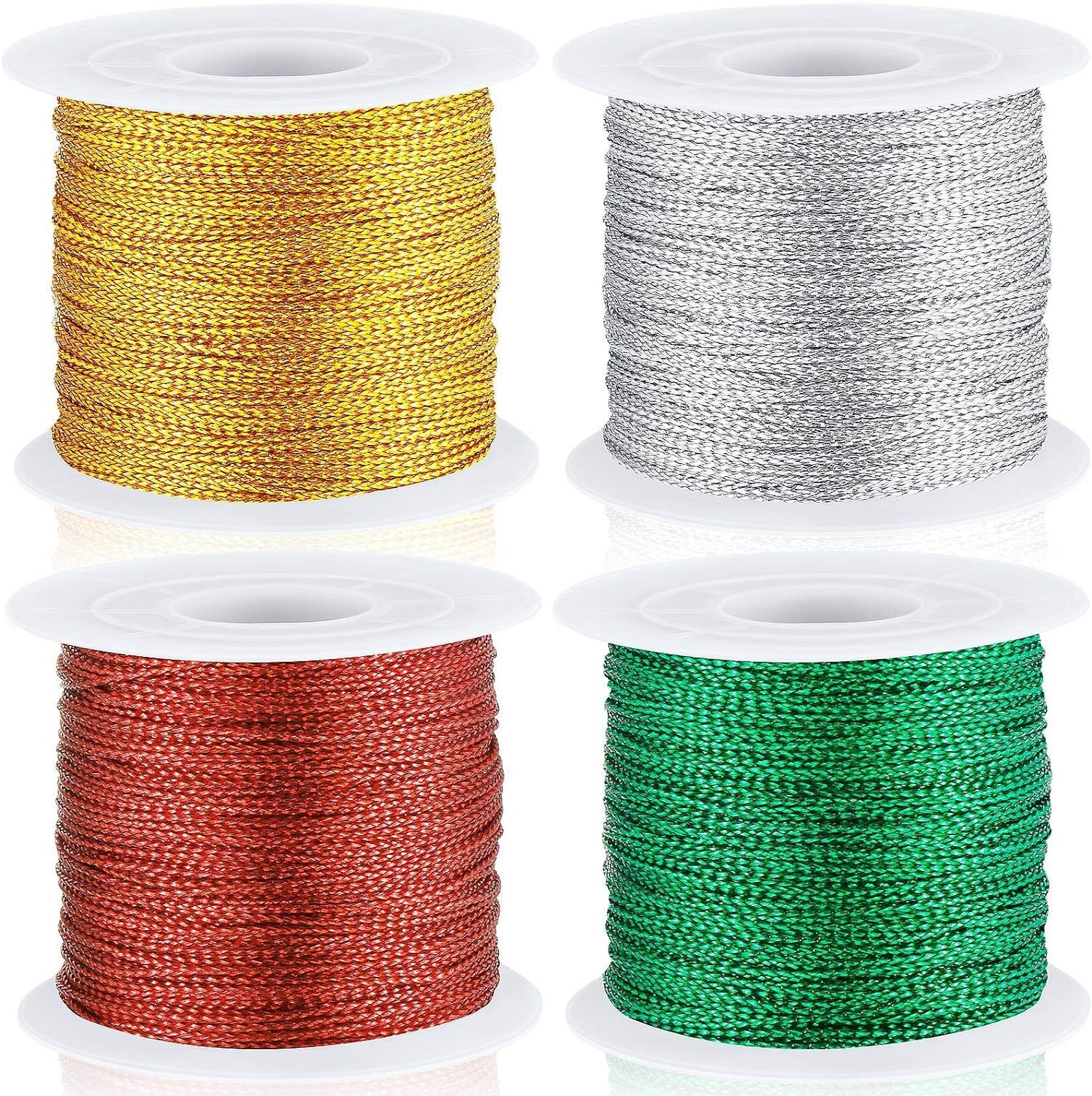 Gold wire tag rope, 8-strand gold and silver wire, Christmas craft rope, gift packaging line, DIY jewelry line, 100 meters per roll pic 1