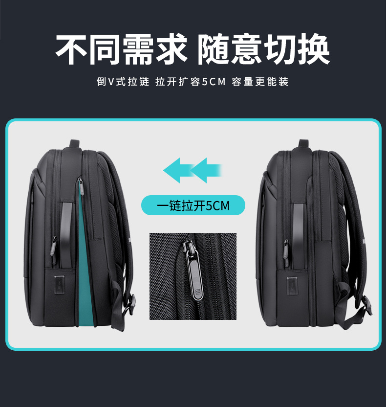 旅行男士双肩包高级感时尚女背包潮商务防水电脑包大容量尼龙书包详情5