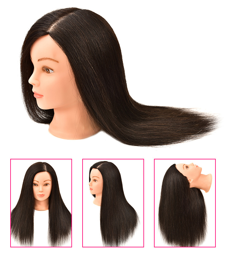 Full real hair model, perming, dyeing, blow-drying and cutting, model head, real hair, fake head, hairdressing training model manufacturer wholesale pic 4