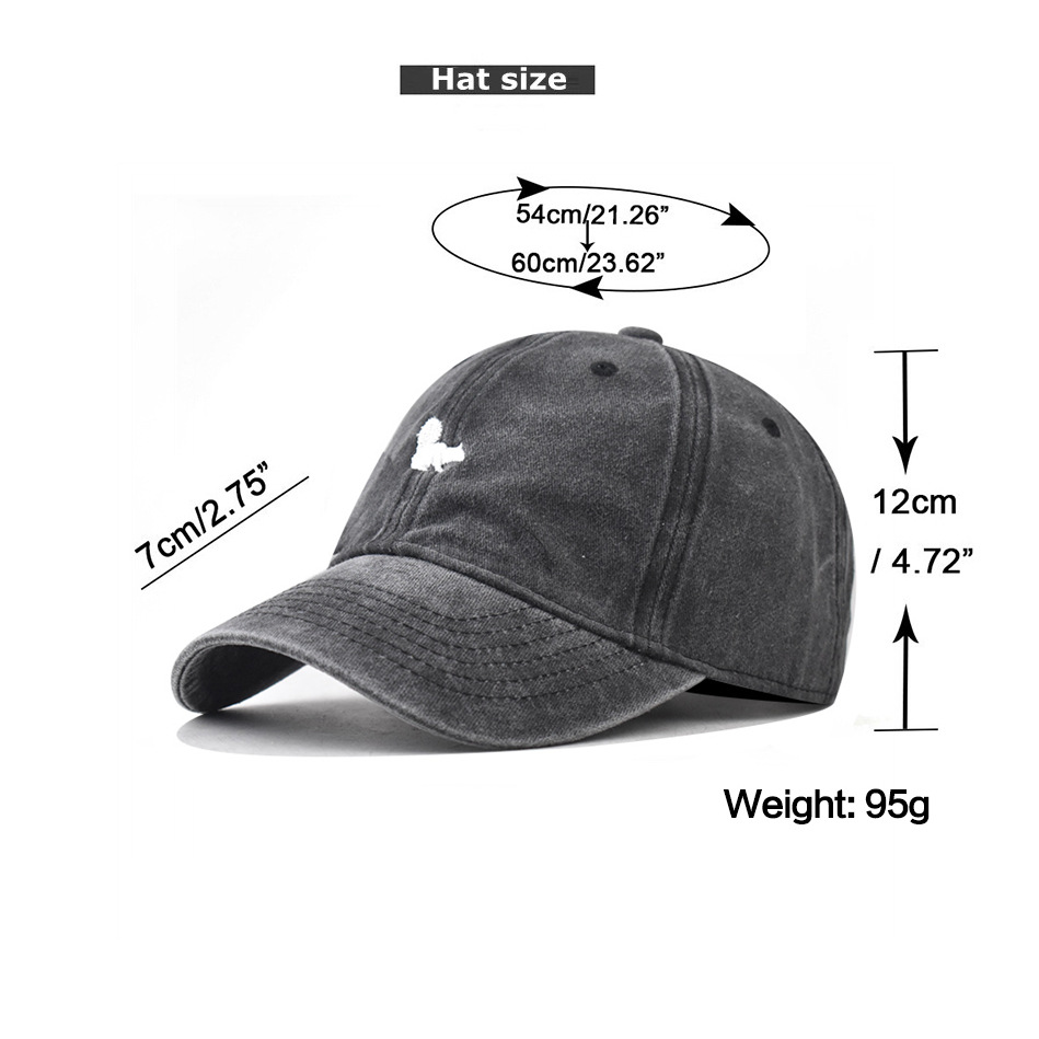 跨境纯棉水洗做旧可爱小松鼠绣花棒球帽男女户外四季款鸭舌帽详情3