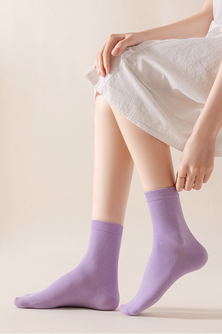 精梳棉夏薄中筒袜纯棉男袜夏季袜子女防臭抗菌袜子男休闲女袜批发详情1