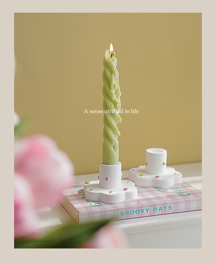 Candle and candlestick atmosphere decorative piece, creative home desktop decoration candlestick, cross-border gypsum scented candle base pic 16