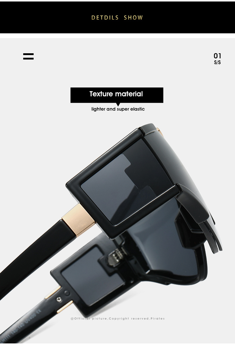 2023新品巴尔家个性骑行运动太阳镜  跨境一体多镜片三角时尚墨镜详情14