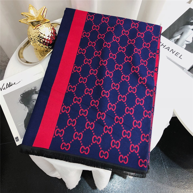 英伦格子围巾女冬季 羊绒混纺字母大披肩 千鸟格流苏潮牌羊绒围巾详情24