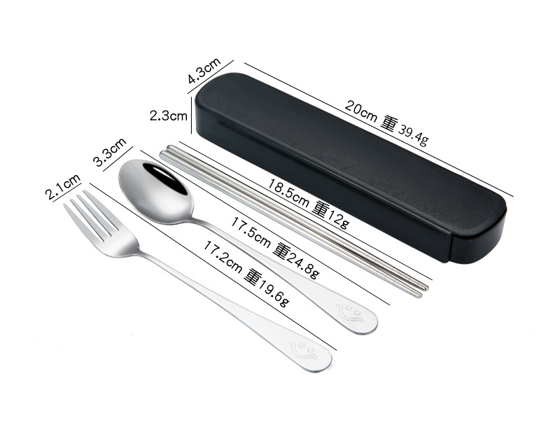 A complete set of tableware, including stainless steel spoons and chopsticks, portable tableware set, a set of chopsticks and spoons, and a three-piece set of knives and forks pic 8