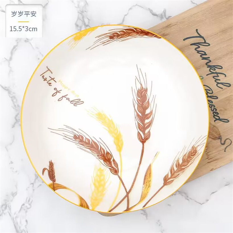 6.25-inch ceramic plates, first-grade round plates, ceramic fruit plates, bowls, plates, rice plates, tableware, vegetable basins, Yiwu products pic 27