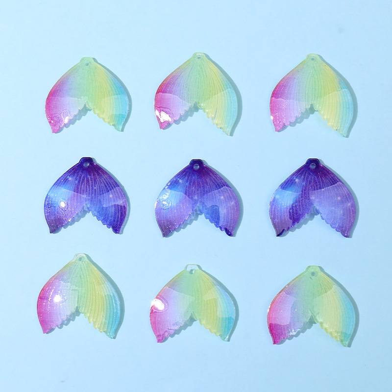 Mermaid tail acrylic piece earrings, pendants, hair clips, pendants, DIY handcrafted materials, bulk goods, accessories wholesale pic 5