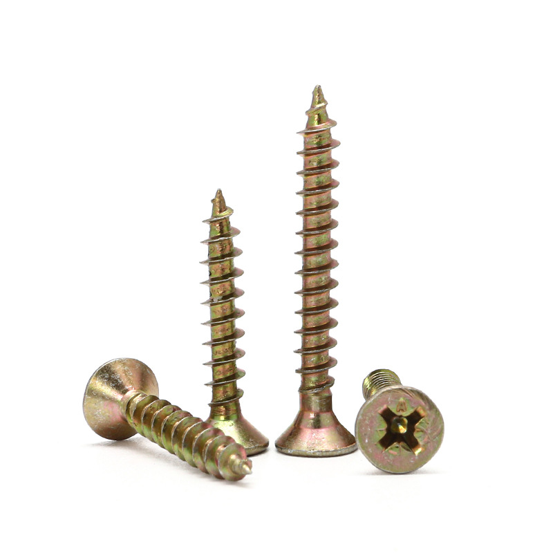 高强度自攻纤维螺丝钉实木板钉M3.5M4M5彩锌十字沉头墙板钉干壁钉详情10