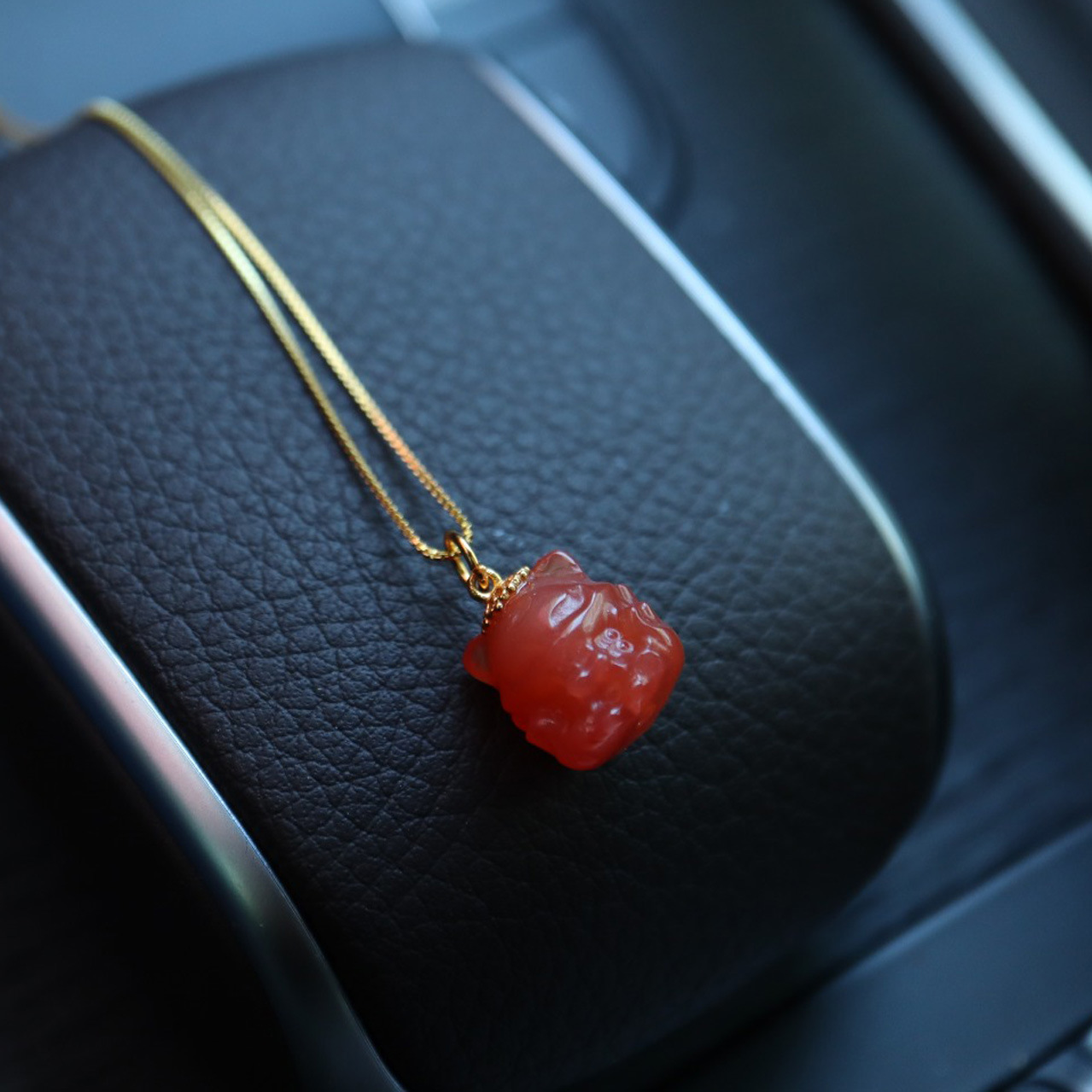 New natural salt source agate jewelry accessory S925 silver gold-plated non-red Crown Phoenix Nine Little Fox Spirit Fox accessory pic 12