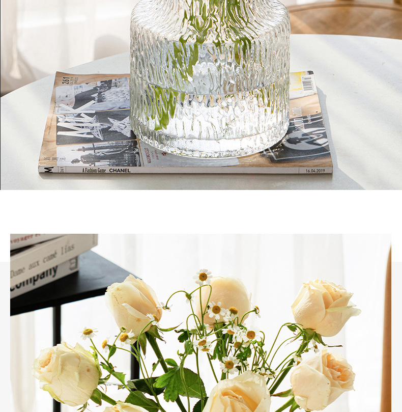 Nordic-style transparent vase dining table, ins feng shui for growing fresh flowers, glass vase for living room decoration, popular online decoration pic 4