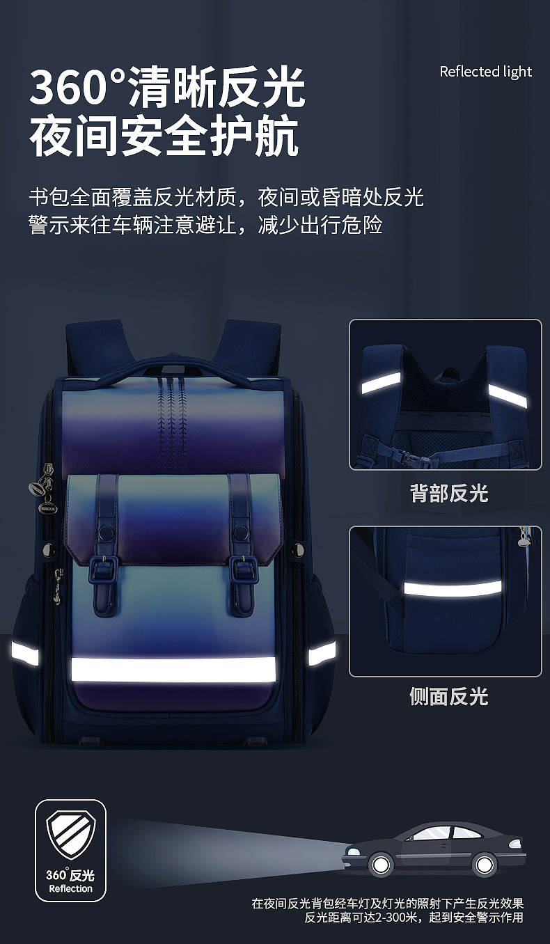 新款儿童防水书包小学生男女儿童1--6年级减负护脊大容量轻便书包详情13