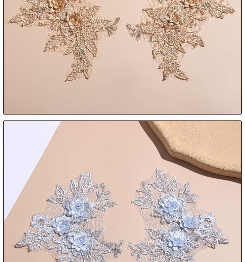 New three-dimensional hollowed-out floral lace wedding dress and performance dress lace diy floral accessories lace applique flower pieces pic 15