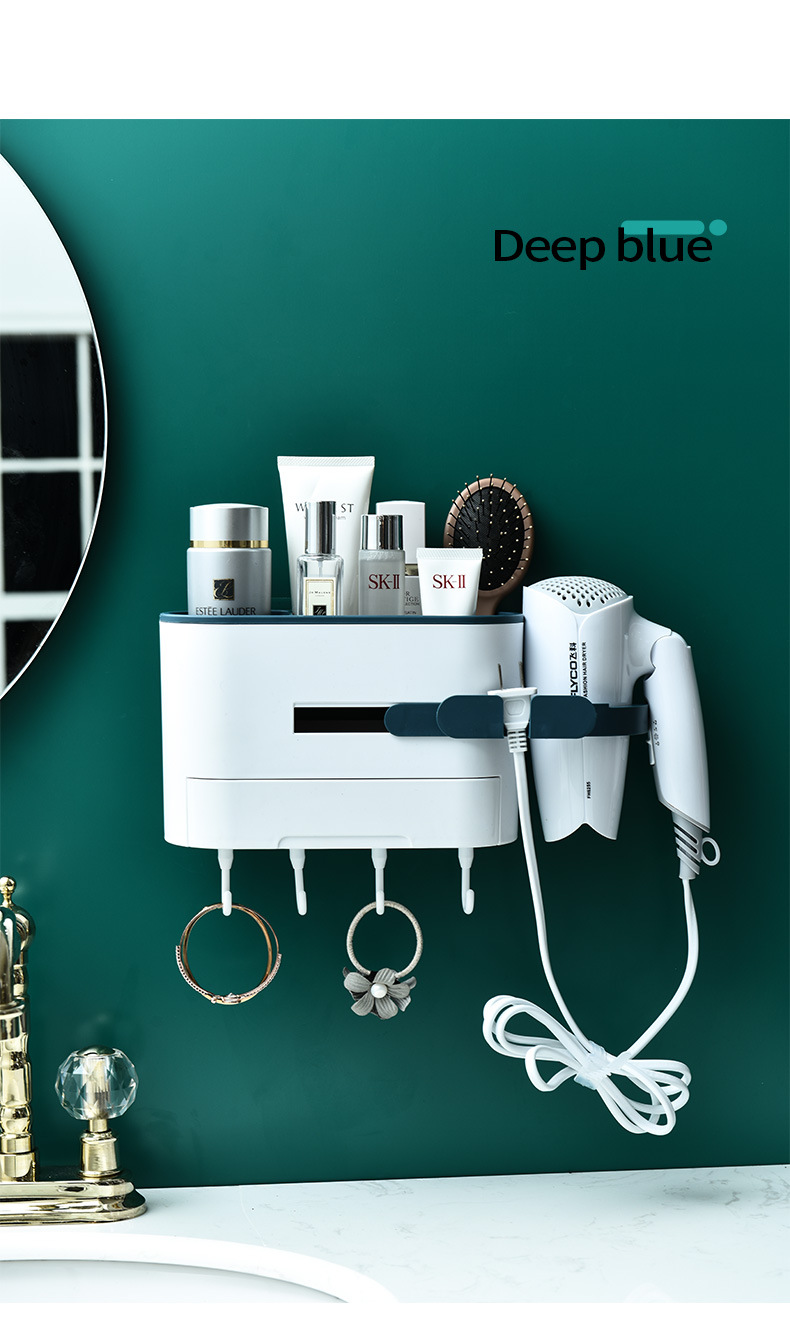 Hair dryer stand, no need for drilling, bathroom, toilet storage rack, wall-mounted hair dryer rack, air duct rack pic 16