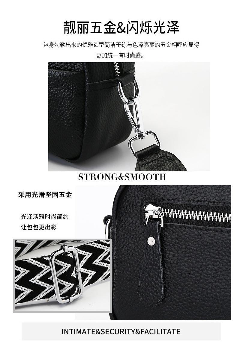 跨境真皮女包包批发2023新款潮时尚简约单肩斜挎包头层牛皮小方包详情6